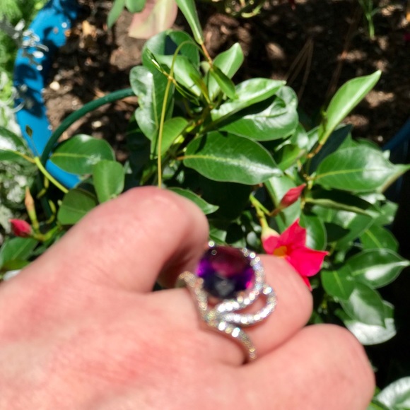Amethyst and White Topaz ring - Picture 4 of 4